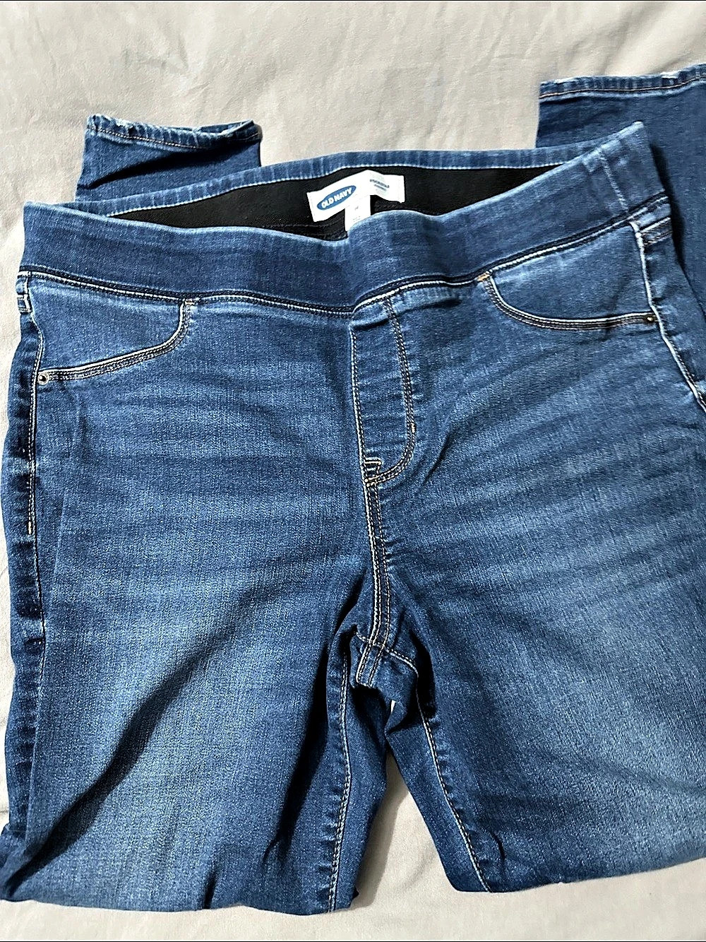 Old Navy Rockstar Pull-On Jeggings Skinny Jeans Blue Waist 16